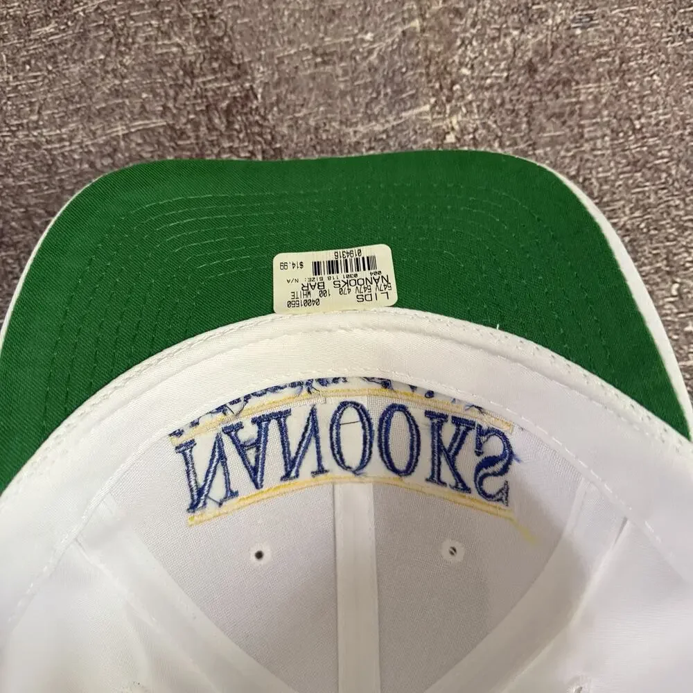 NWT Men's Vintage 90's The Game Alaska Nanooks White Split Bar Snapback Hat Cap